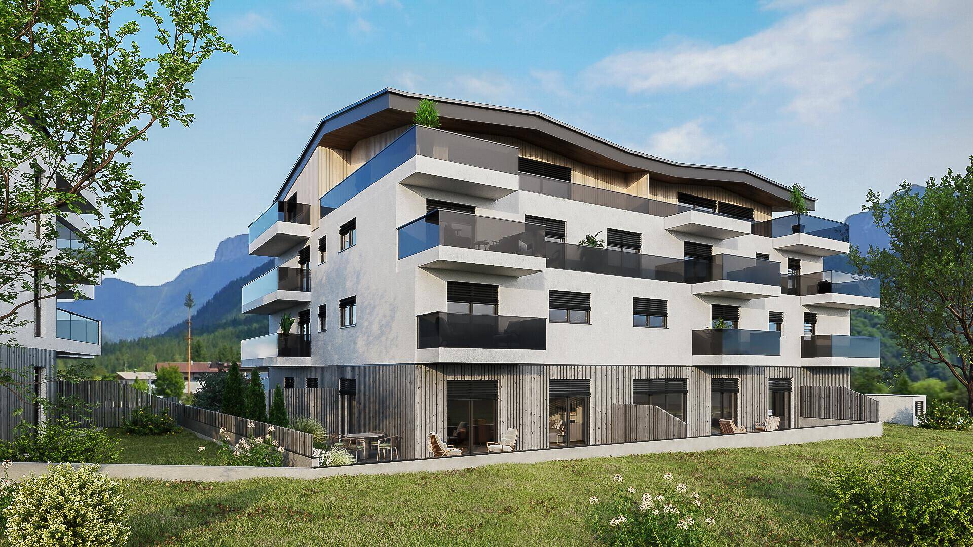 KITZIMMO-Grundstück mit Baugenehmigung für 15 Wohnungen & 1 Geschäft - Immobilien St. Ulrich.