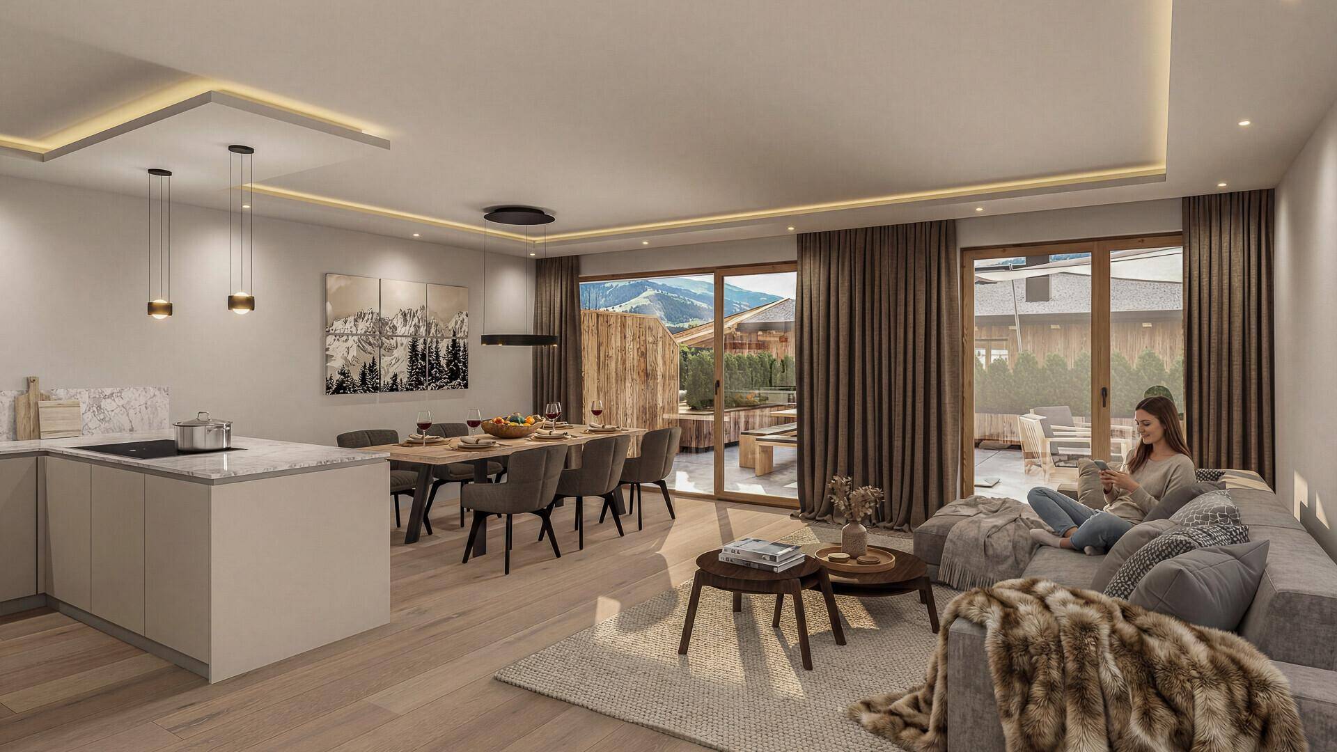 KITZIMMO-Luxuswohnungen in Top-Sonnen-Ruhelage kaufen - Immobilien Kirchberg.