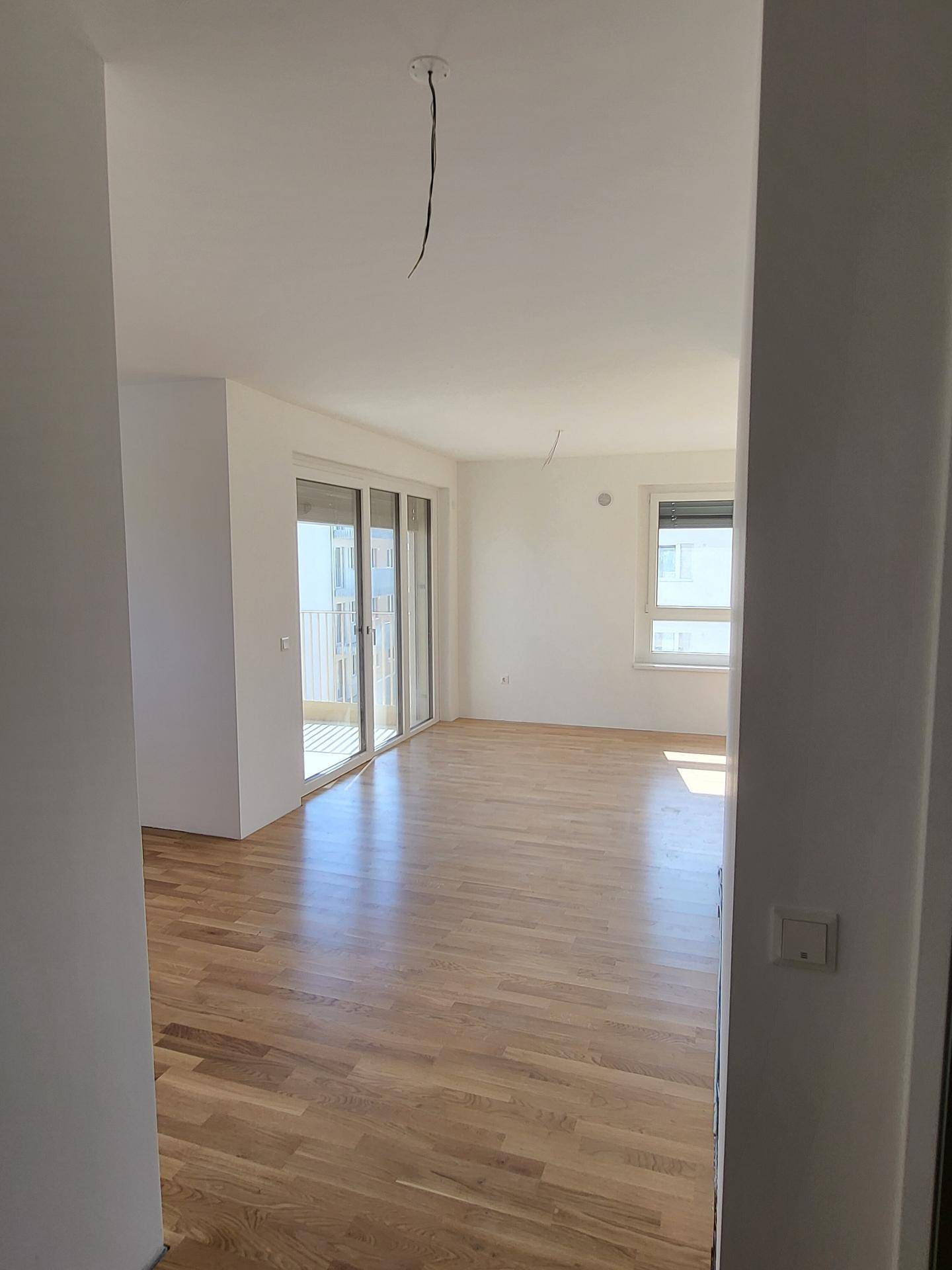 Blick ins Wohnzimmer inkl. Küchenbereich