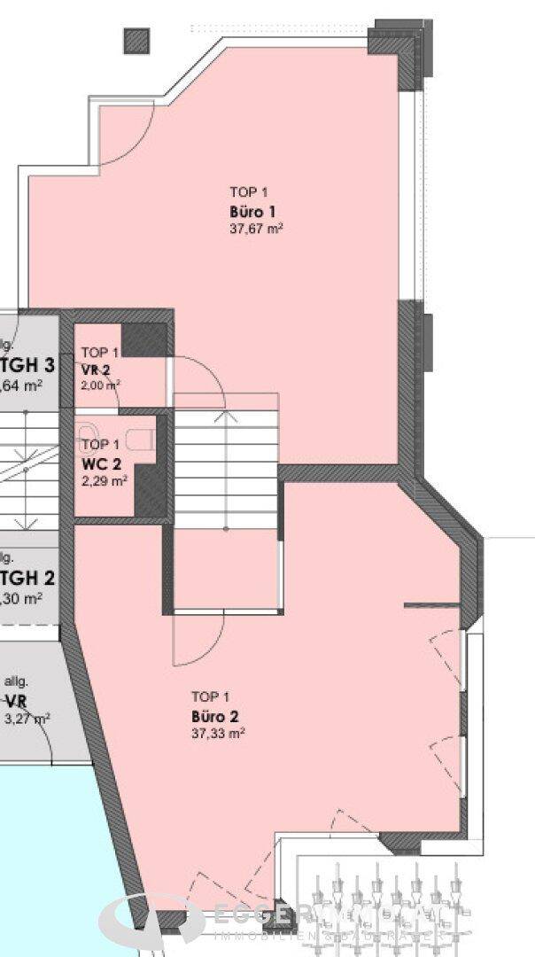 Helle Bürofläche im Zentrum von Kaprun zu vermieten | Erdgeschoss mit Schaufenster | eigener Eingang | Glasfaseranschluss - Vista 6