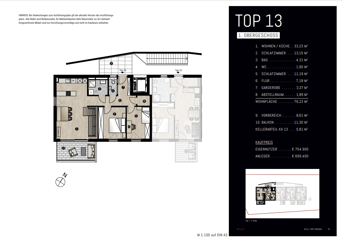 Grundriss Top 13