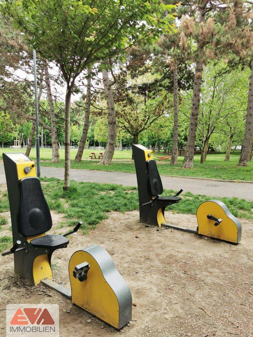 Im Olympiapark: Fitnessgeräte