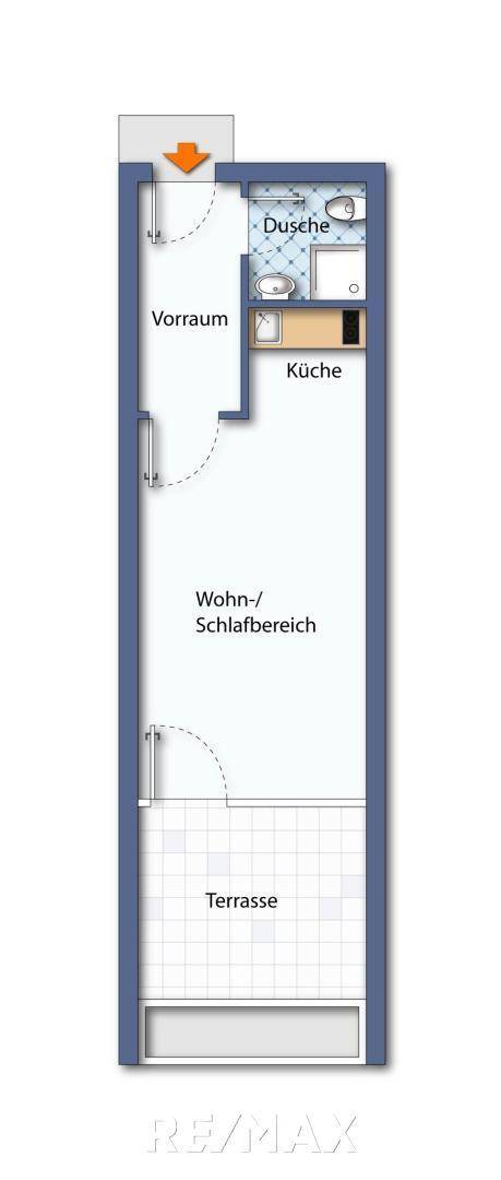 Grundriss als schematische Darstellung unmöbliert