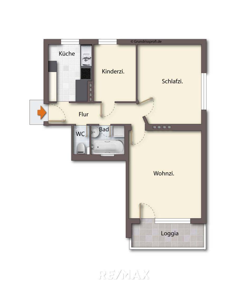 Grundriss als schematische Darstellung_unmöbliert