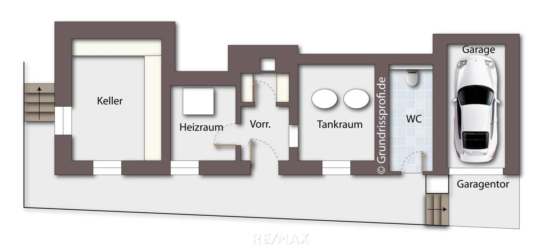 KG möbliert als schematische Darstellung