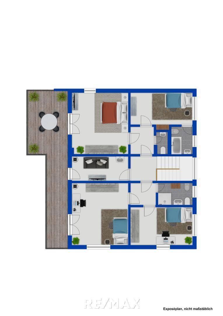 Grundriss als schematische Darstellung OG