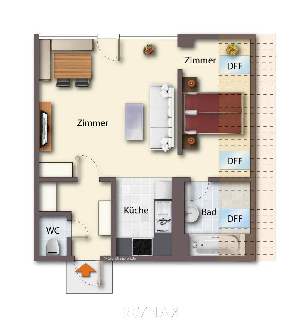 Grundriss als schematische Darstellung_möbliert