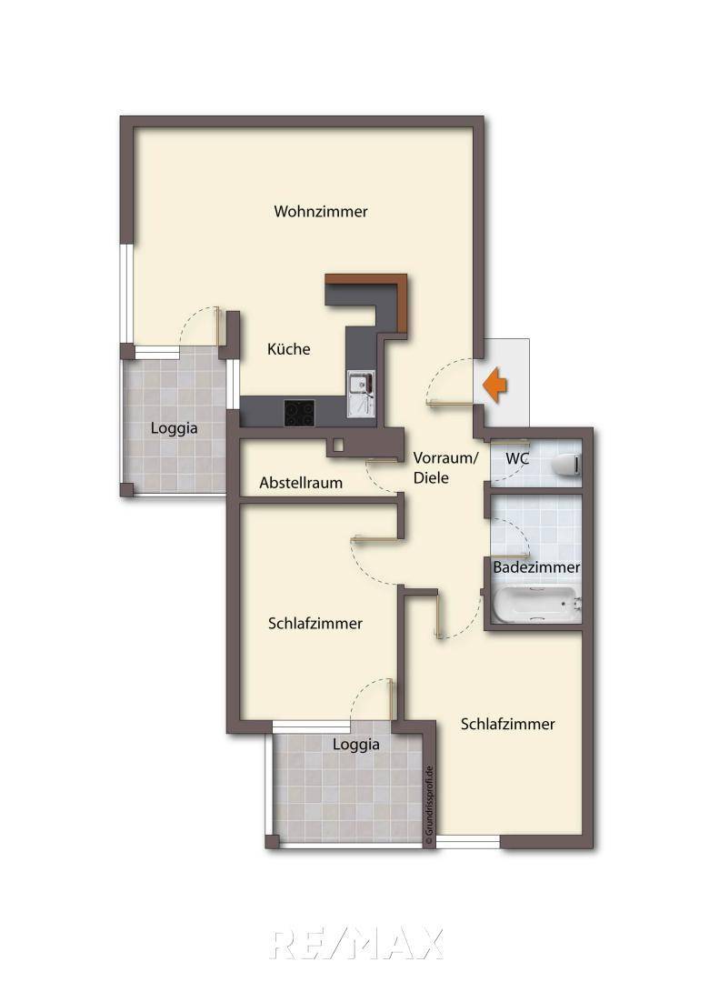 Grundriss als schematische Darstellung_unmöbliert