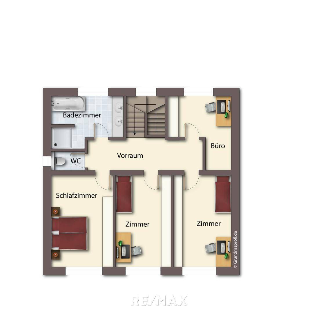 Obergeschoss als schematische Darstellung