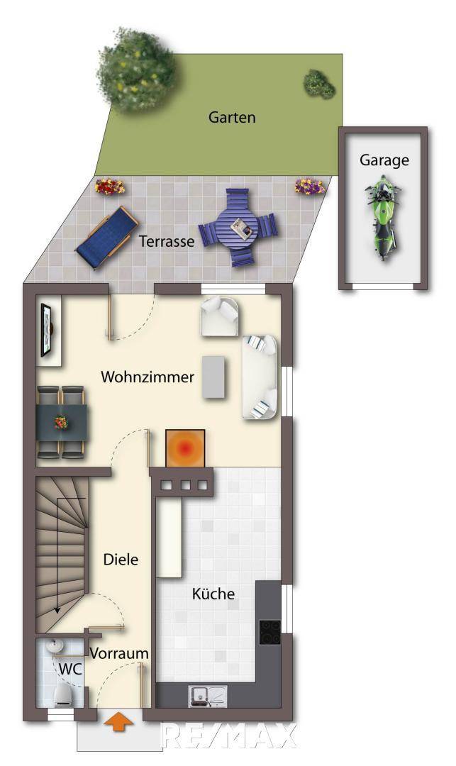 EG als schematische Darstellung möbliert