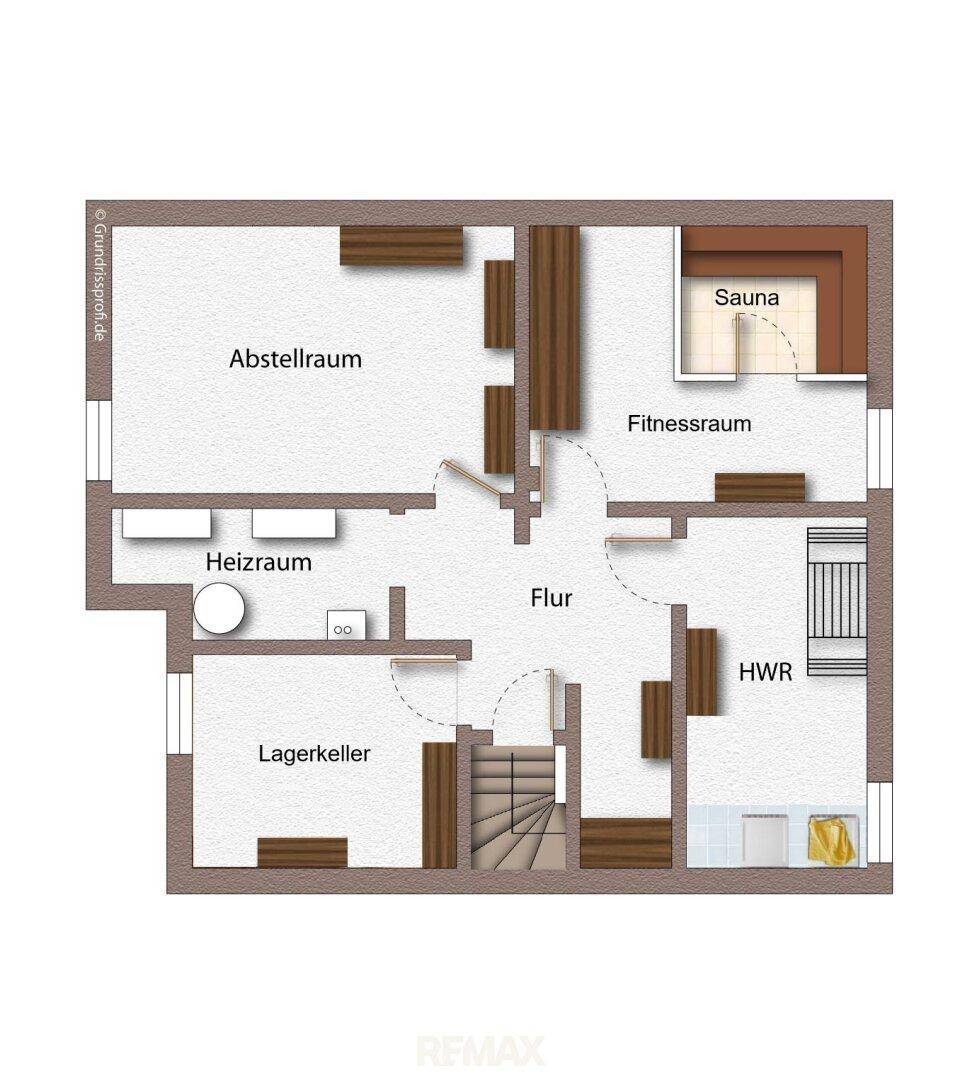 Kellergeschoss als schematische Darstellung