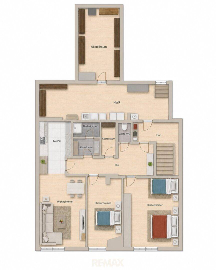 Grundriss Kellergeschoss als schematische Darstellung