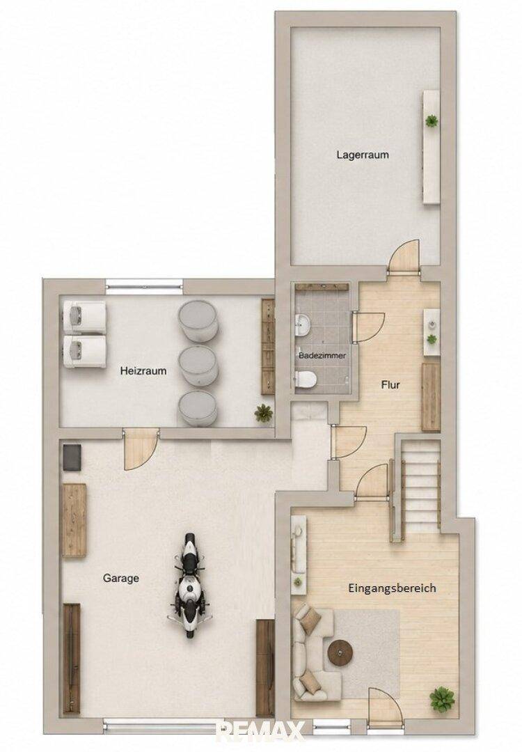 Grundriss Kellergeschoss 1 als schematische Darstellung