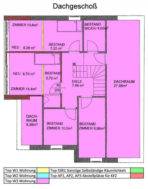 Plan dachgeschoss