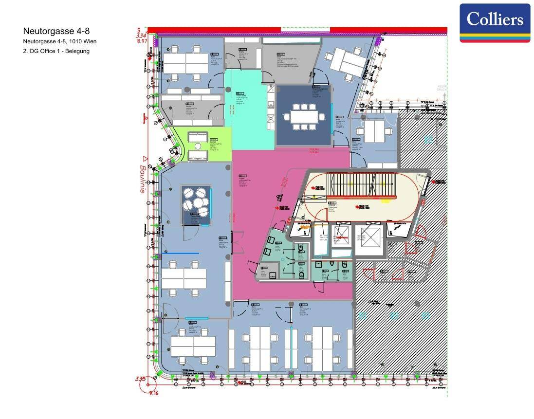 Büro im Herzen Wiens: ca.410m² im 2. Stock, U2/U4 in Gehdistanz - Ansicht 5