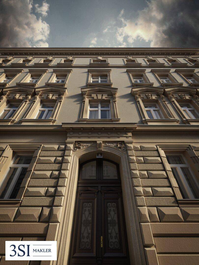 Sanierte Fassade des Altbaus Dißlergasse 8