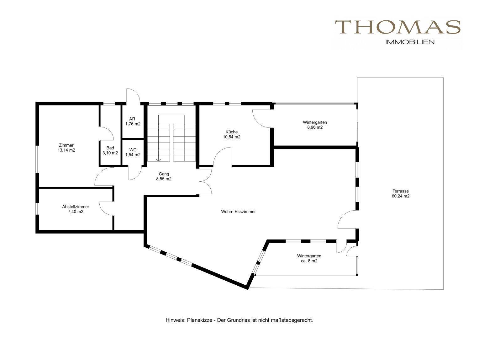 Planskizze 1. Etage