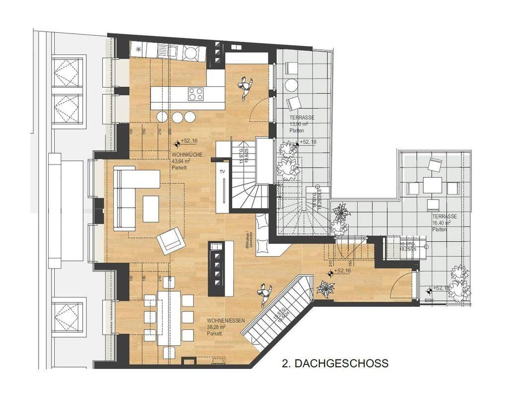 TOPLAGE NÄHE KUTSCHKERMARKT | EXKLUSIVE DACHGESCHOSSWOHNUNG | TERRASSE | 360° BLICK ÜBER WIEN | ERSTBEZUG - Ansicht 5