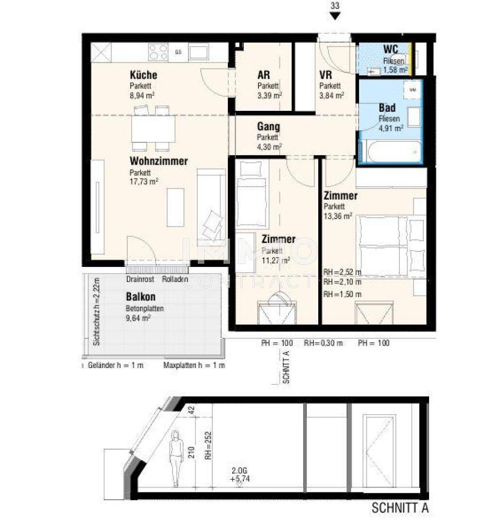 3 Zimmer Neubauwohnung im Grünen - Ansicht 3