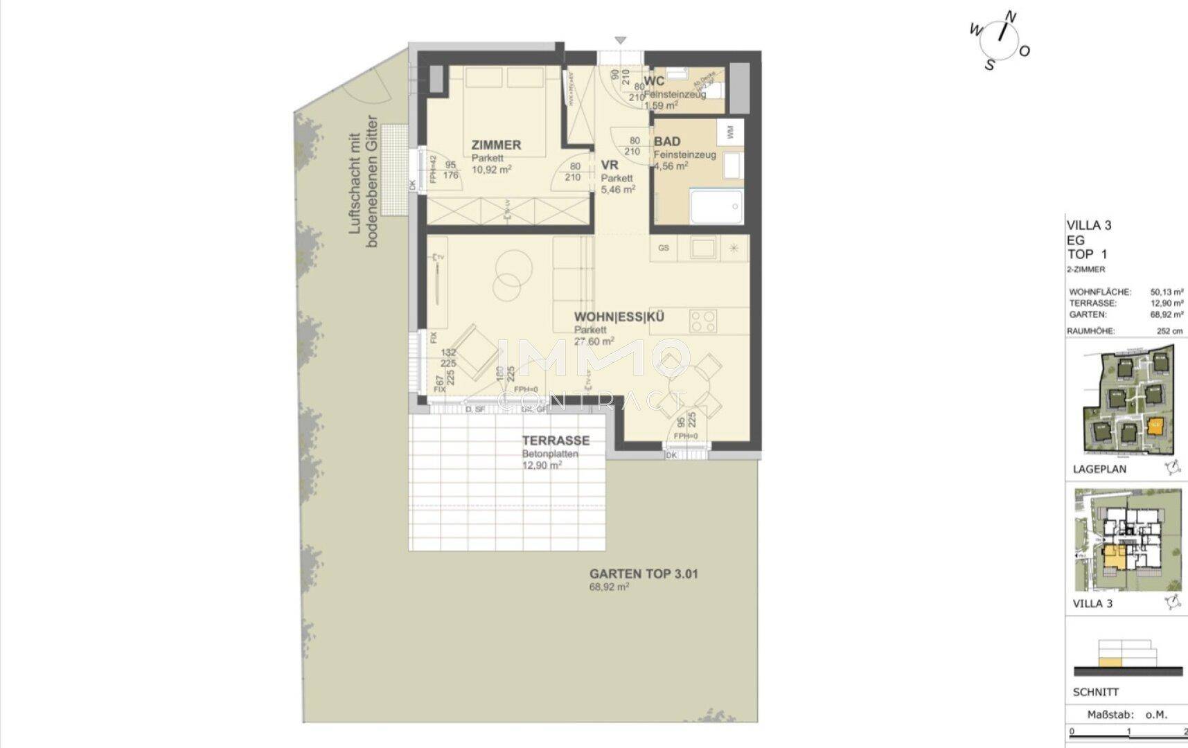 KREMSER WOHNDOMIZIL2Zi- 50qm- Gartenwohnung, Lift, Tiefgarage, in beliebter Grünruhelage – pohled 2