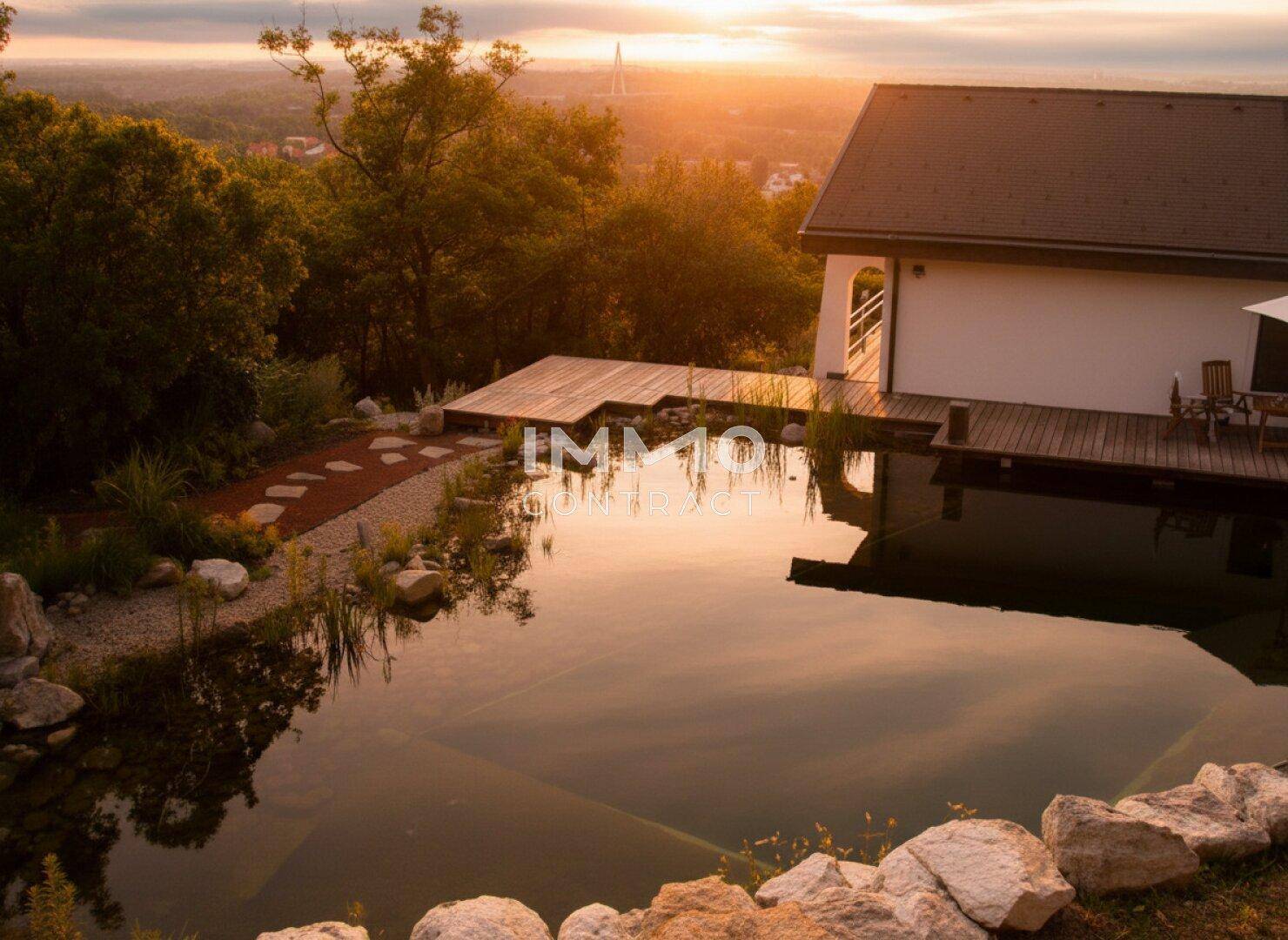 PROVISIONSFREI &amp; Nebenkosten bis zum 30.06. sparen! Exklusive Architektenvilla in Besthanglage mit Schwimmteich und Gästehaus - Ansicht 3