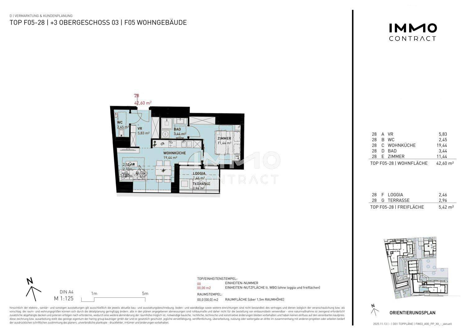 Detaillierter Grundriss einer Wohnung mit Loggia und Terrasse, inklusive Raumaufteilung.