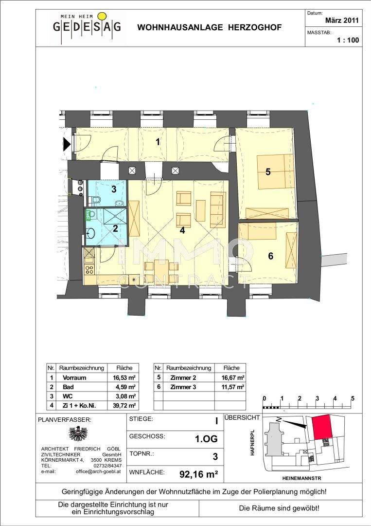 Detaillierter Grundriss der Wohnung mit Raumaufteilung und Flächenangaben in Quadratmetern.