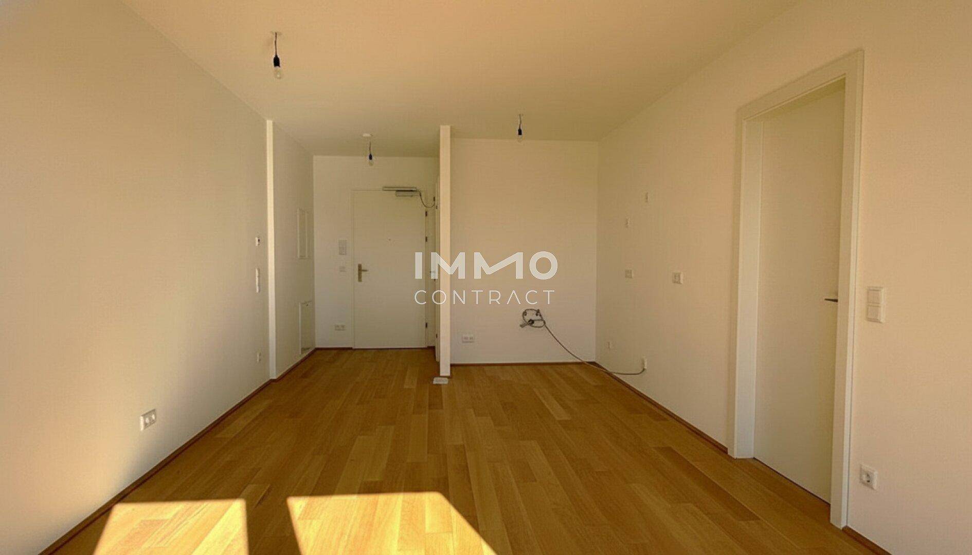 Geräumiger Eingangsbereich mit hellem Holzboden und weiß gestrichenen Wänden.