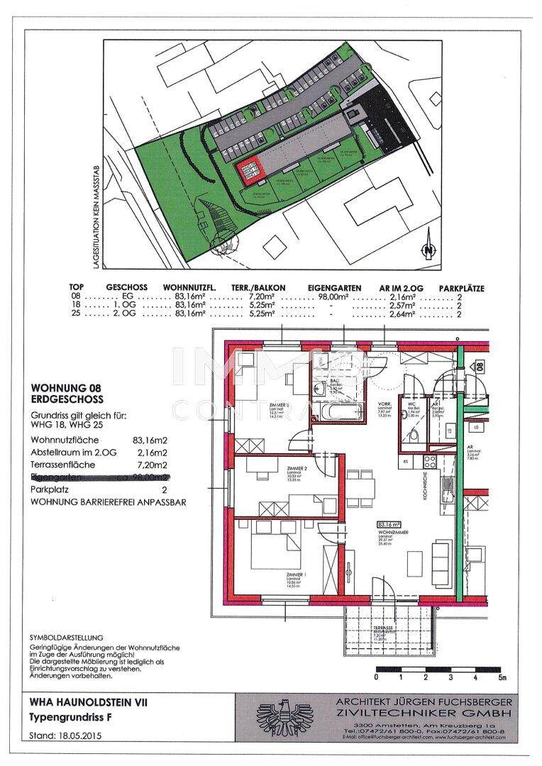 Detaillierter Grundriss mit Lageplan und Informationen zur Wohnung.
