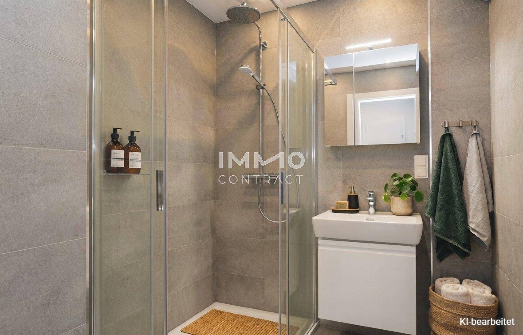 Badezimmer KI möbliert