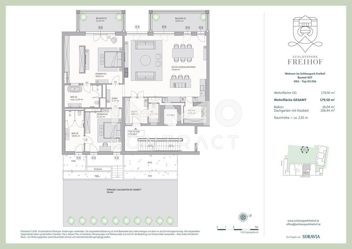 Wohnen im Schlosspark Freihof Bauteil OST OG1 - Top O2.01b-1