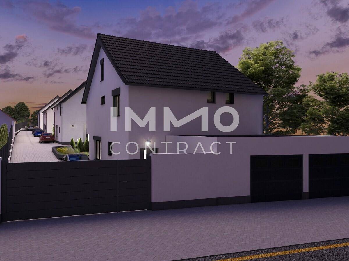 Straßenansicht Haus 1 Dämmerung