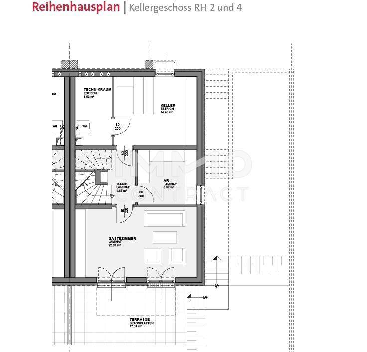 Grundriss Keller DHH 2 und 4