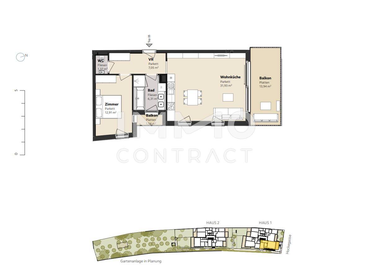 Grundriss TOP 5 Haus 1