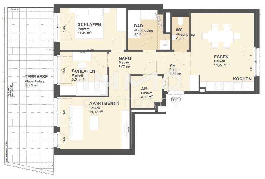 Plan Top 1 Apartment 1