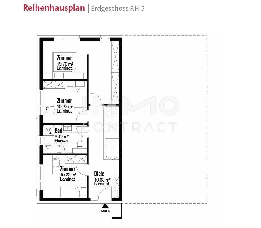 Reihenhausplan Erdgeschoss RH5