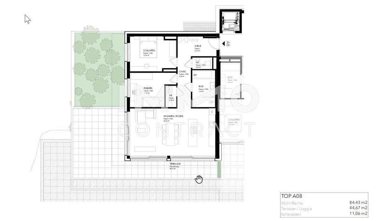 Plan mit Terrasse A 08