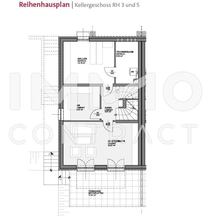 Grundriss Keller DHH 3 und 5