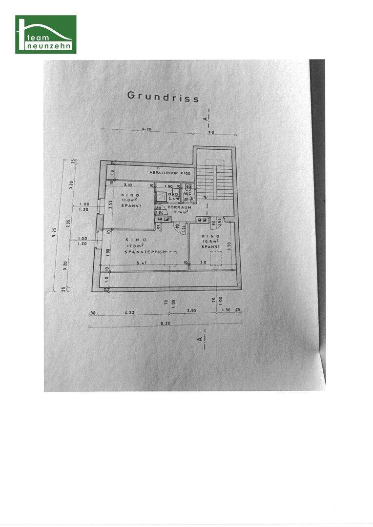 Grundriss des Untergeschosses mit Kinderzimmern und Abstellraum.
