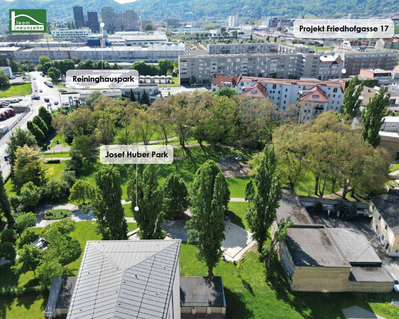 Friedhofgasse - Josef-Huber Park - Reininghauspark