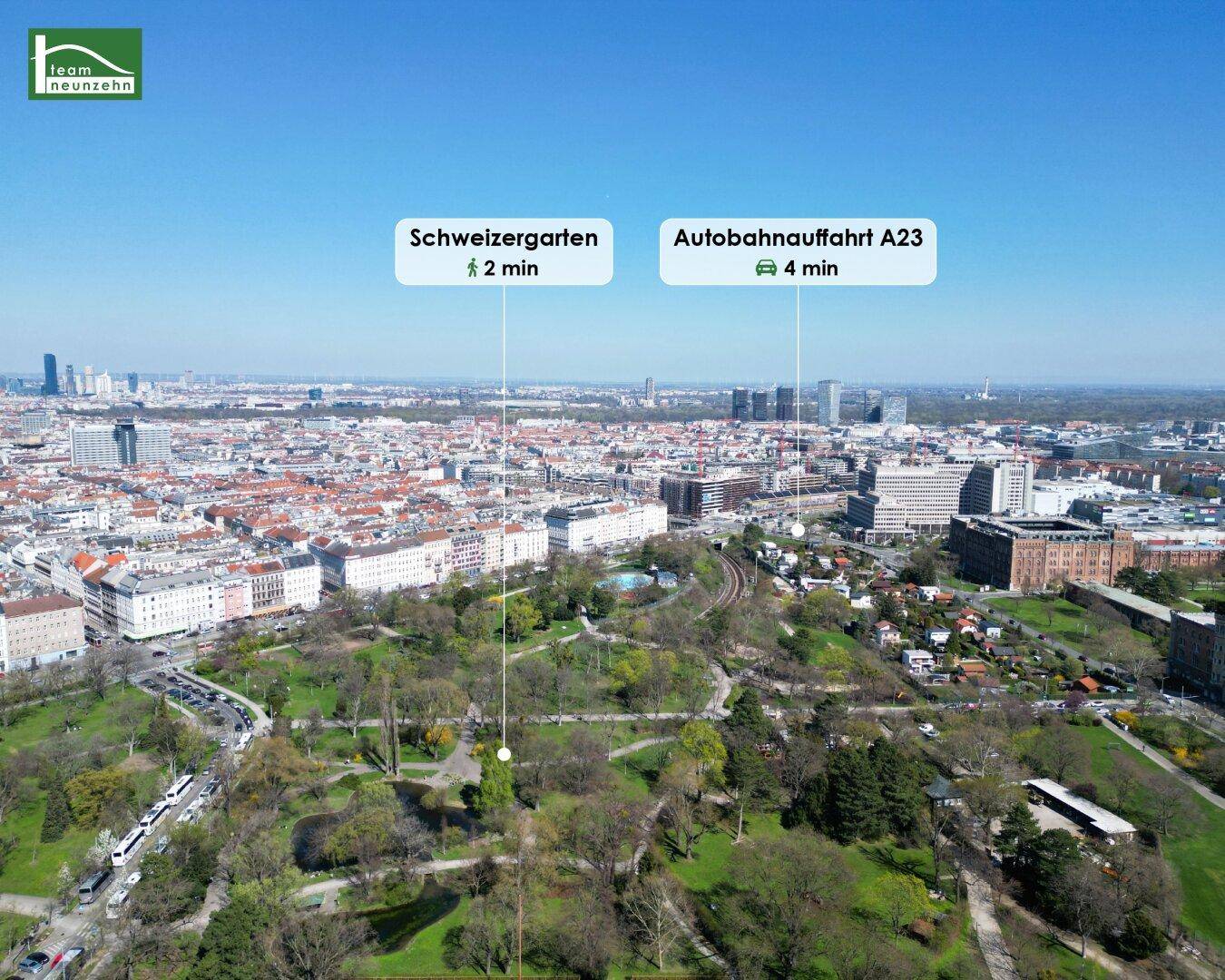 Schweizergarten & Autobahnauffahrt A23