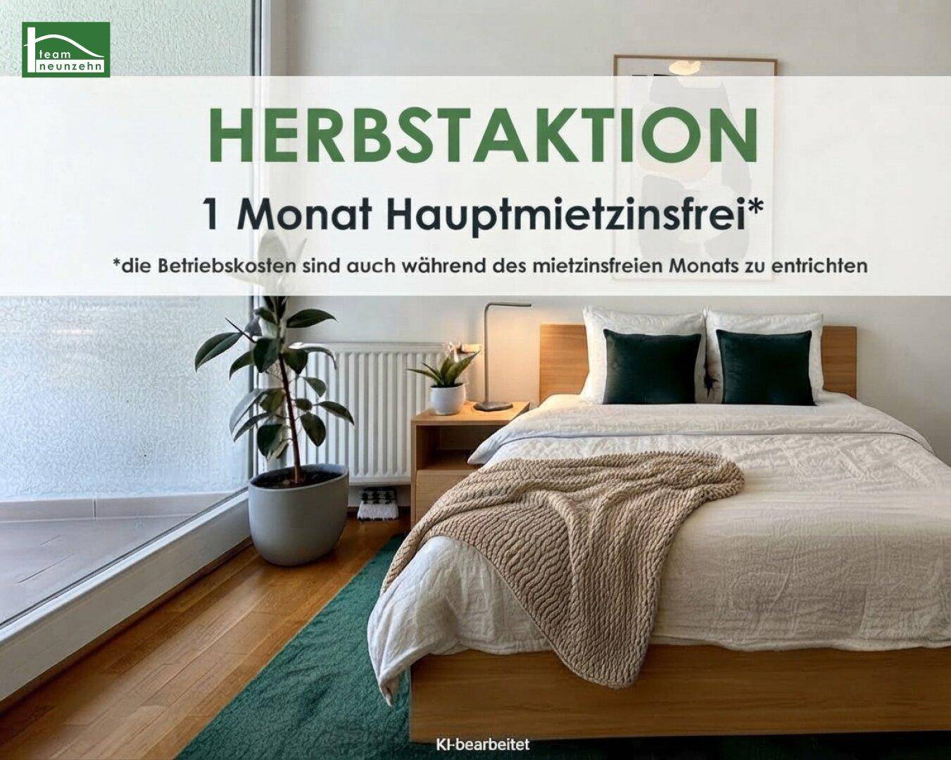 Helles Schlafzimmer mit modernem Holzbett, Nachttisch, Pflanzen, Heizkörper und großem Fenster mit Holzboden.