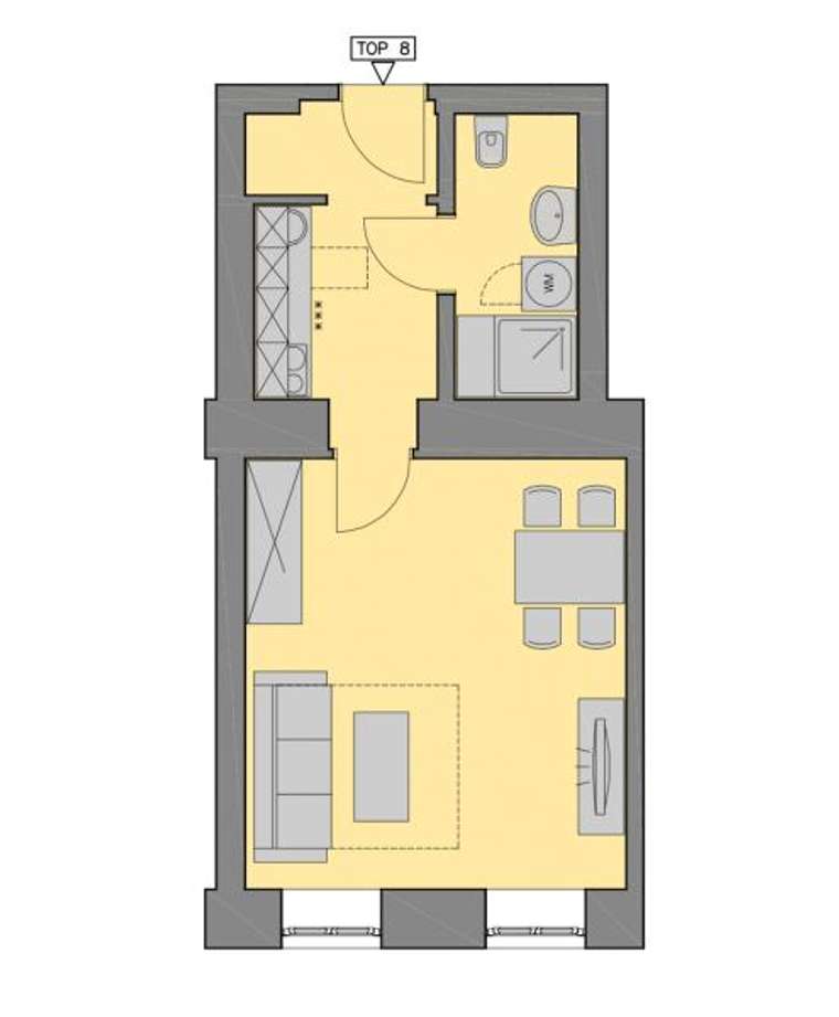 Unbefristete 1-Zimmer-Wohnung günstig zu mieten - Mietwohnung