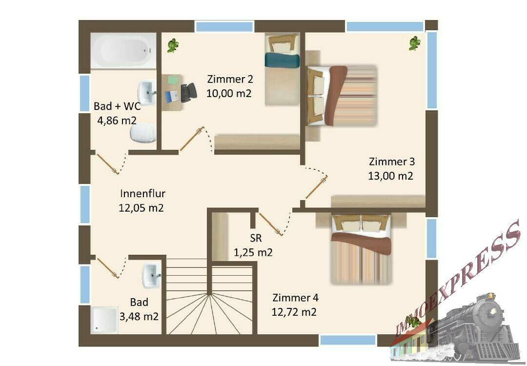 Grundriss 1. OG Haus 2