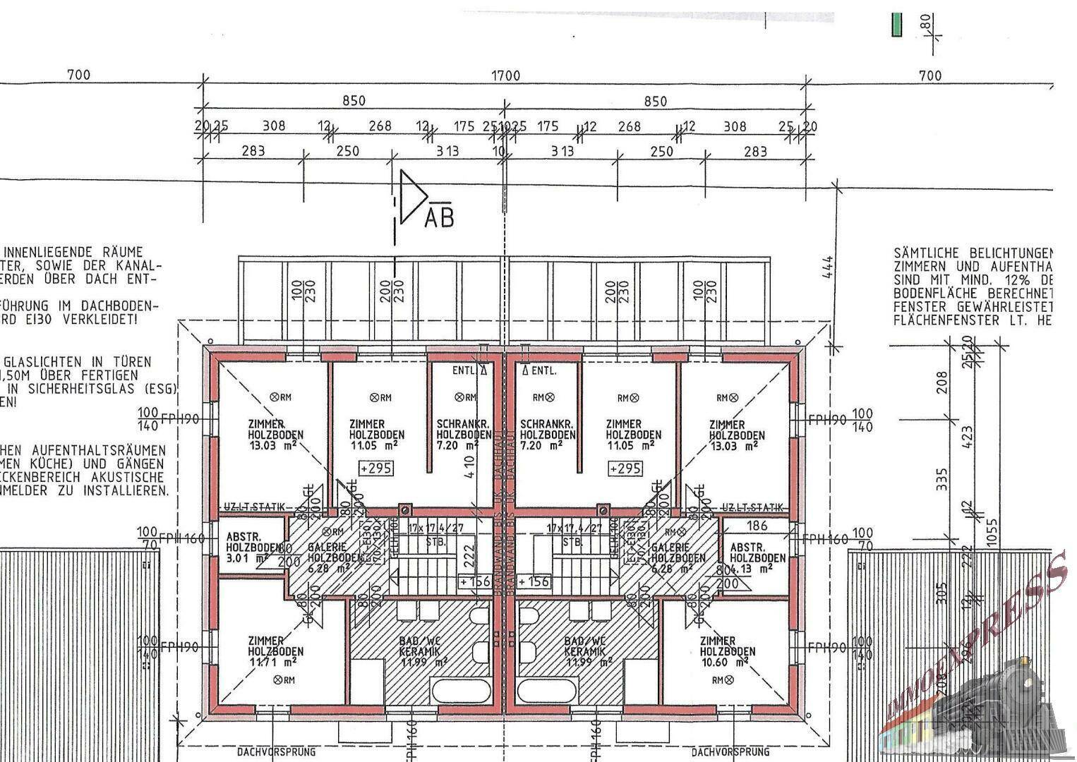 Plan Obergeschoß Menzl-Bau