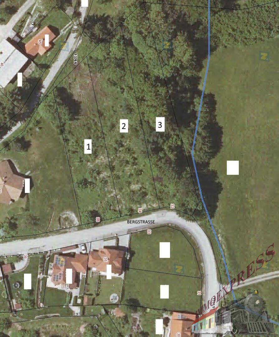 Oberansicht inkl. Grundstücksnummern und Hausnummern