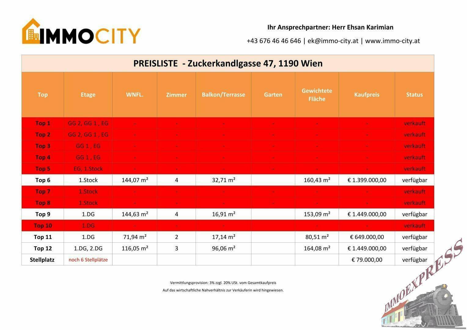 Preisliste 2026