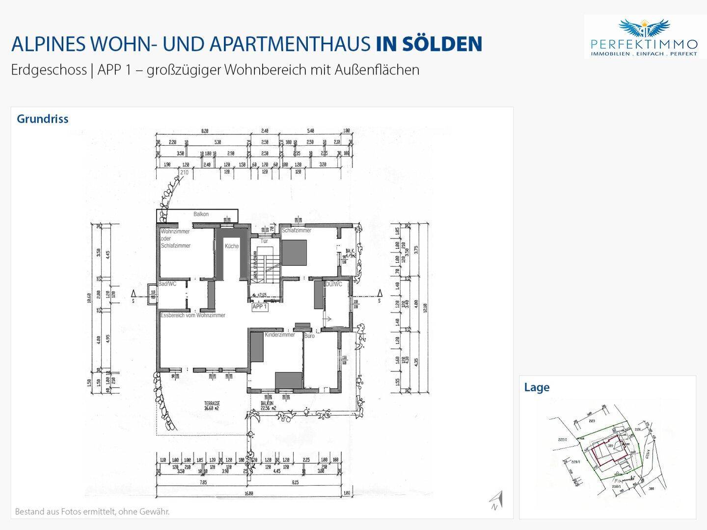 Grundriss des Erdgeschosses mit großzügigem Wohnbereich und Außenflächen für entspanntes Wohnen.