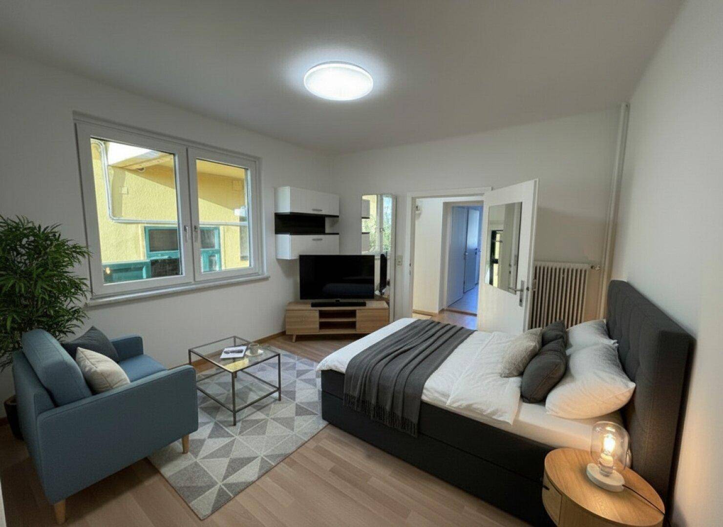 MÖBLIERUNGSBEISPIEL-Wohn-Schlafzimmer