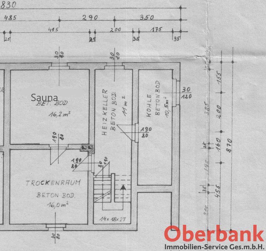 Grundrissplan Kellergeschoss